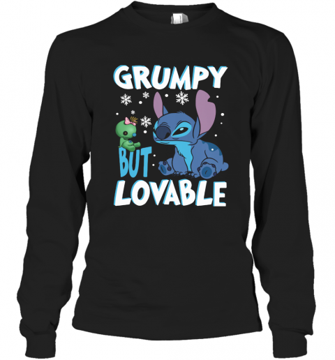 Stitch Grumpy But Lovable Snow T-Shirt Long Sleeved T-shirt