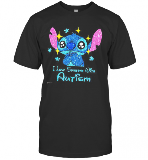 Stitch I Love Someone With Autism Diamond T-Shirt