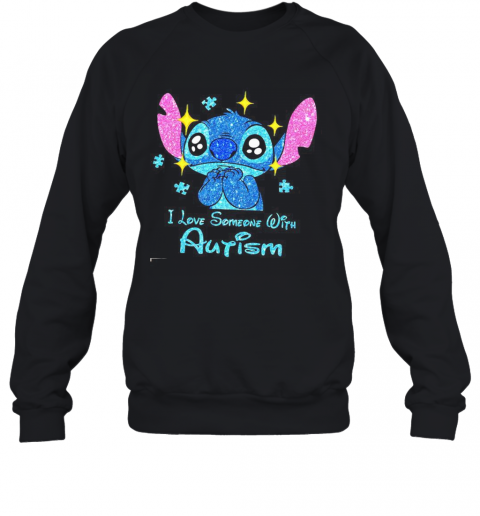 Stitch I Love Someone With Autism Diamond T-Shirt Unisex Sweatshirt