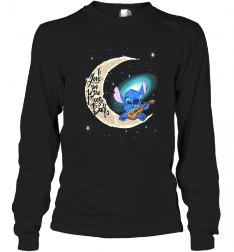 Stitch I Love You To The Moon Back T-Shirt Long Sleeved T-shirt 