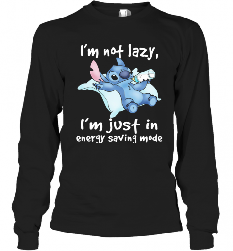 Stitch I'M Not Lazy I'M Just In Energy Saving Mode T-Shirt Long Sleeved T-shirt