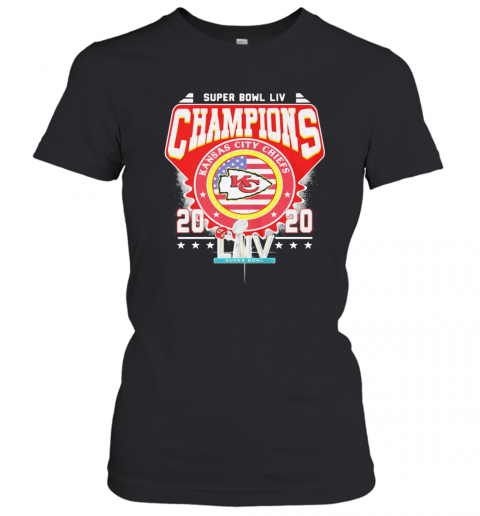 Super Bowl Liv Champions Kansas City Chiefs 2020 American Flag Independence Day T-Shirt Classic Women's T-shirt