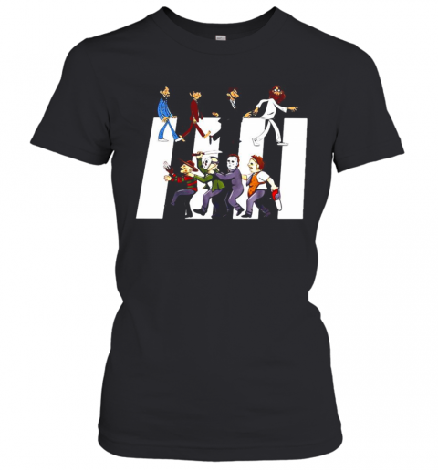 The Beatles And Halloween Horror Characters Films Abbey Road T-Shirt Classic Women's T-shirt