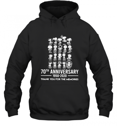 The Peanuts Cartoon 70Th Anniversary 1950 2020 Thank You For The Memories T-Shirt Unisex Hoodie