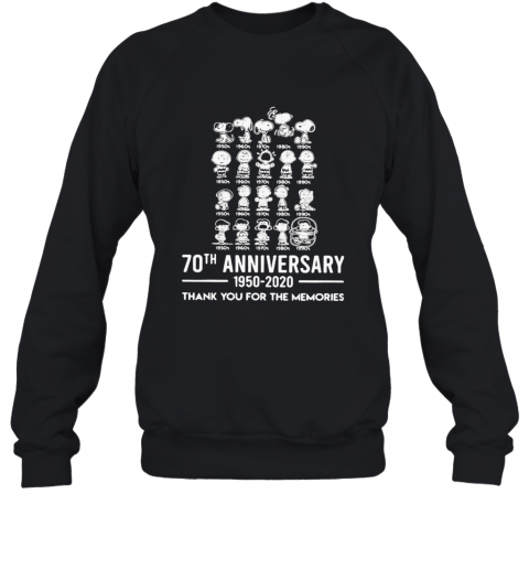 The Peanuts Cartoon 70Th Anniversary 1950 2020 Thank You For The Memories T-Shirt Unisex Sweatshirt
