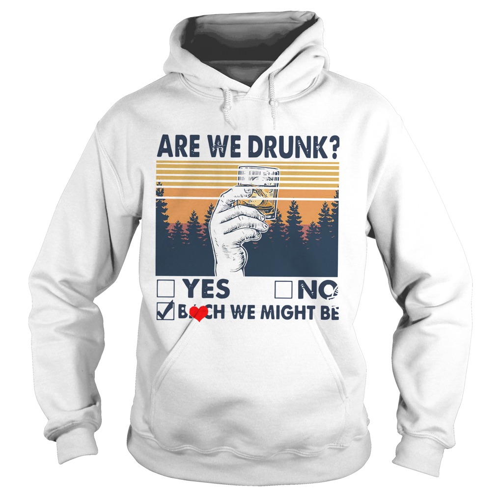 Vintage Are We Drunk Yes No Bitch We Might Be Hoodie