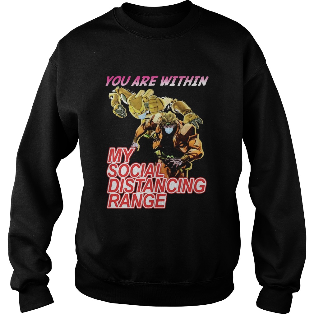 You are within my social distancing range Sweatshirt