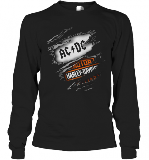 AC DC Inside Me Motor Harley Davidson T-Shirt Long Sleeved T-shirt 
