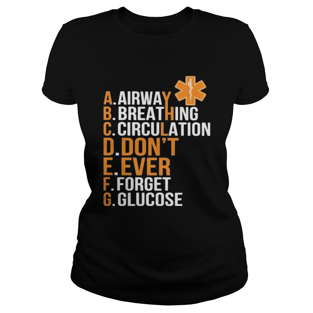 Airway Breathing Circulation Dont Ever Forget Glucose Classic Ladies