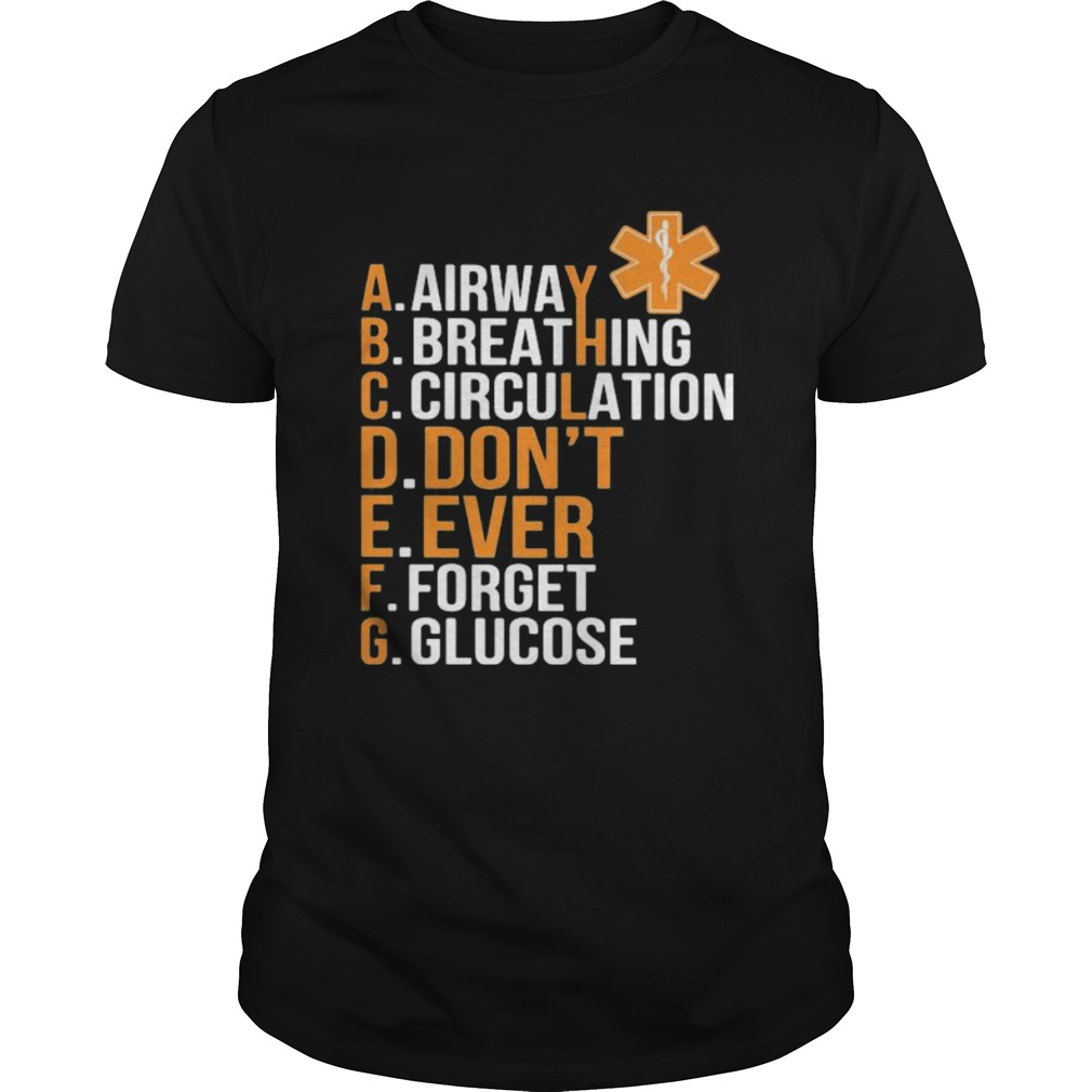 Airway Breathing Circulation Dont Ever Forget Glucose Unisex