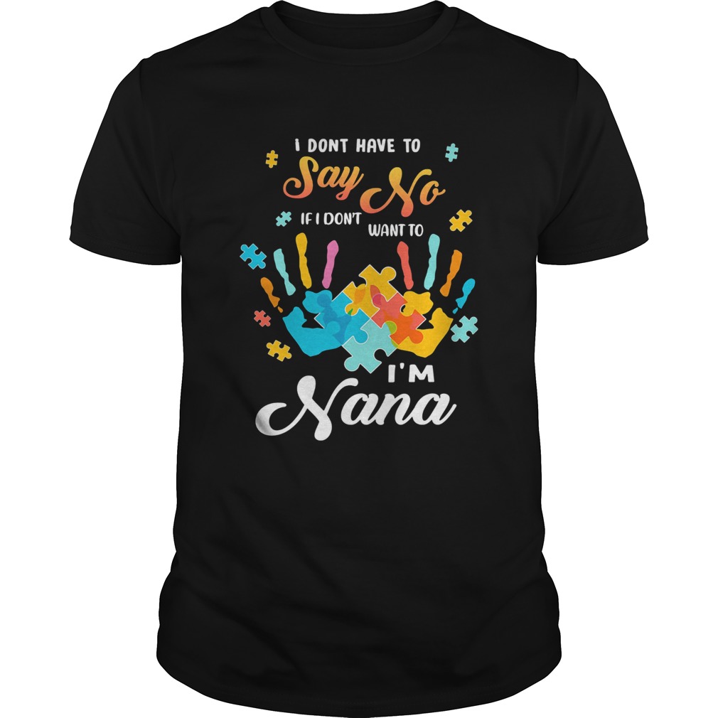 Autism handprints I dont have to say no if i dont want to im nana shirt