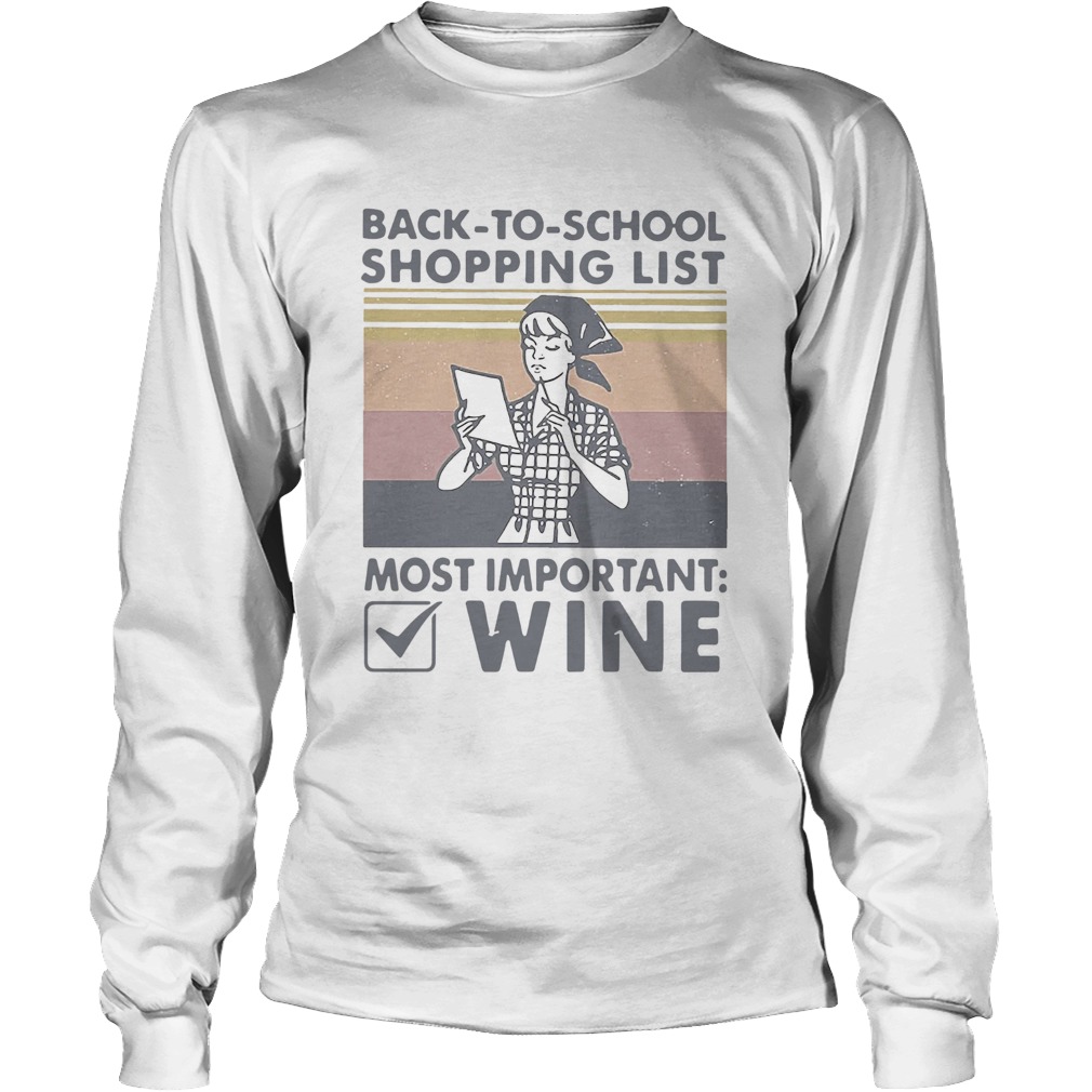 Back To School Shopping List Most Important Wine Vintage Long Sleeve