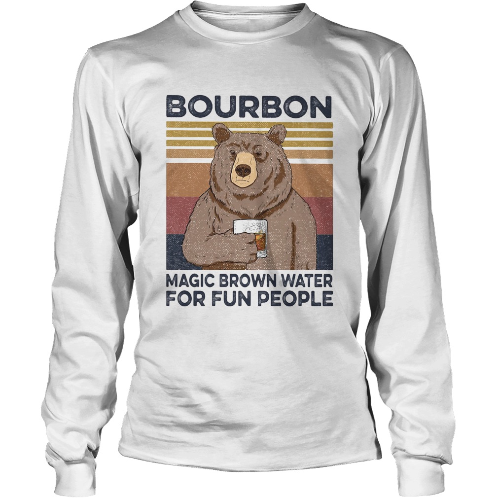 Bear bourbon magic brown water for fun people vintage retro Long Sleeve