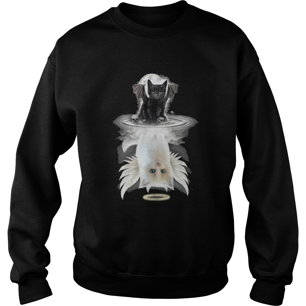 Black Bat Cat Water Reflection Sweatshirt