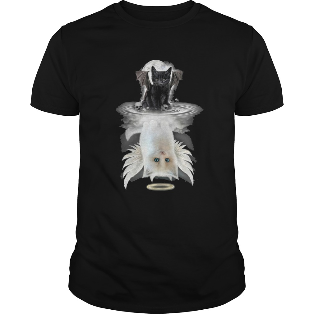 Black Bat Cat Water Reflection shirt