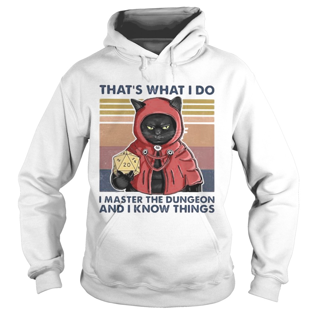 Black Cat Thats what I do I master the dungeon and I know things vintage retro Hoodie
