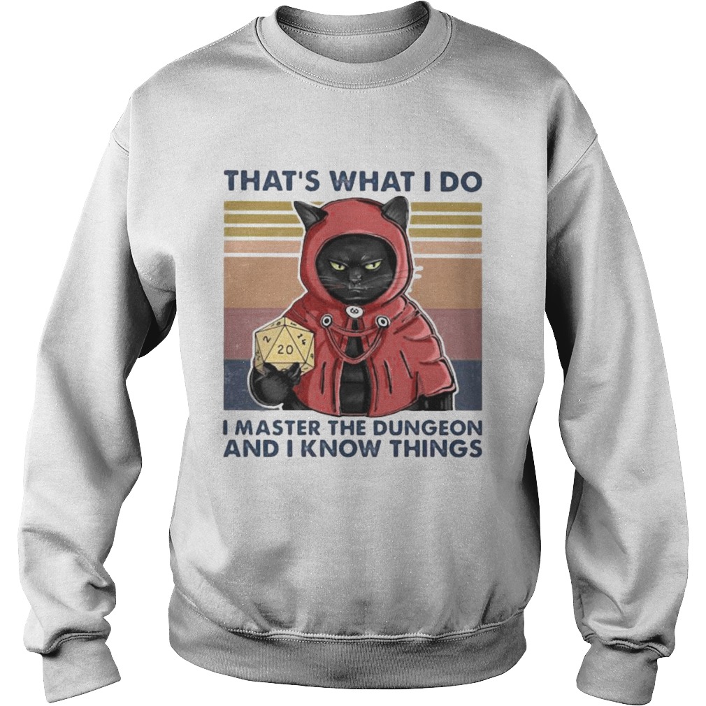 Black Cat Thats what I do I master the dungeon and I know things vintage retro Sweatshirt