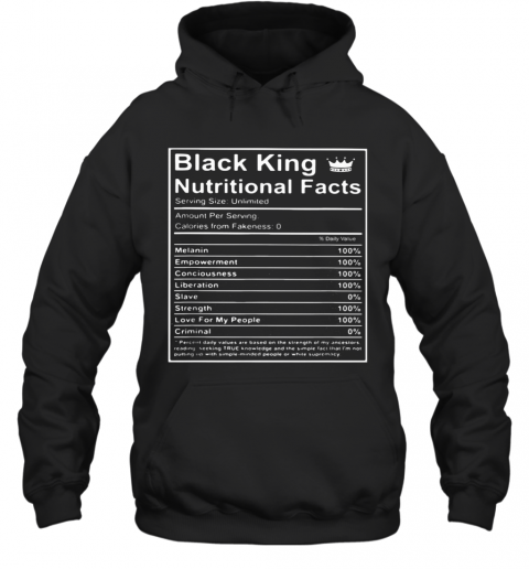 Black King Nutritional Facts T-Shirt Unisex Hoodie