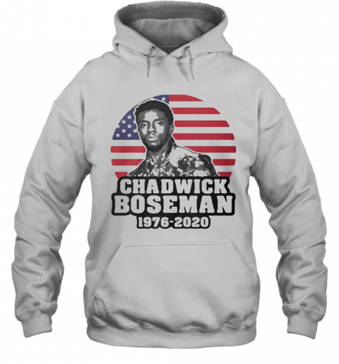 Black Panther Rip Chadwick Actor 1976 2020 American Flag T-Shirt Unisex Hoodie
