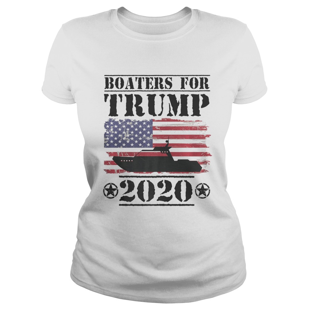 Boaters For Trump 2020 Vintage American Flag Election Slogan Classic Ladies