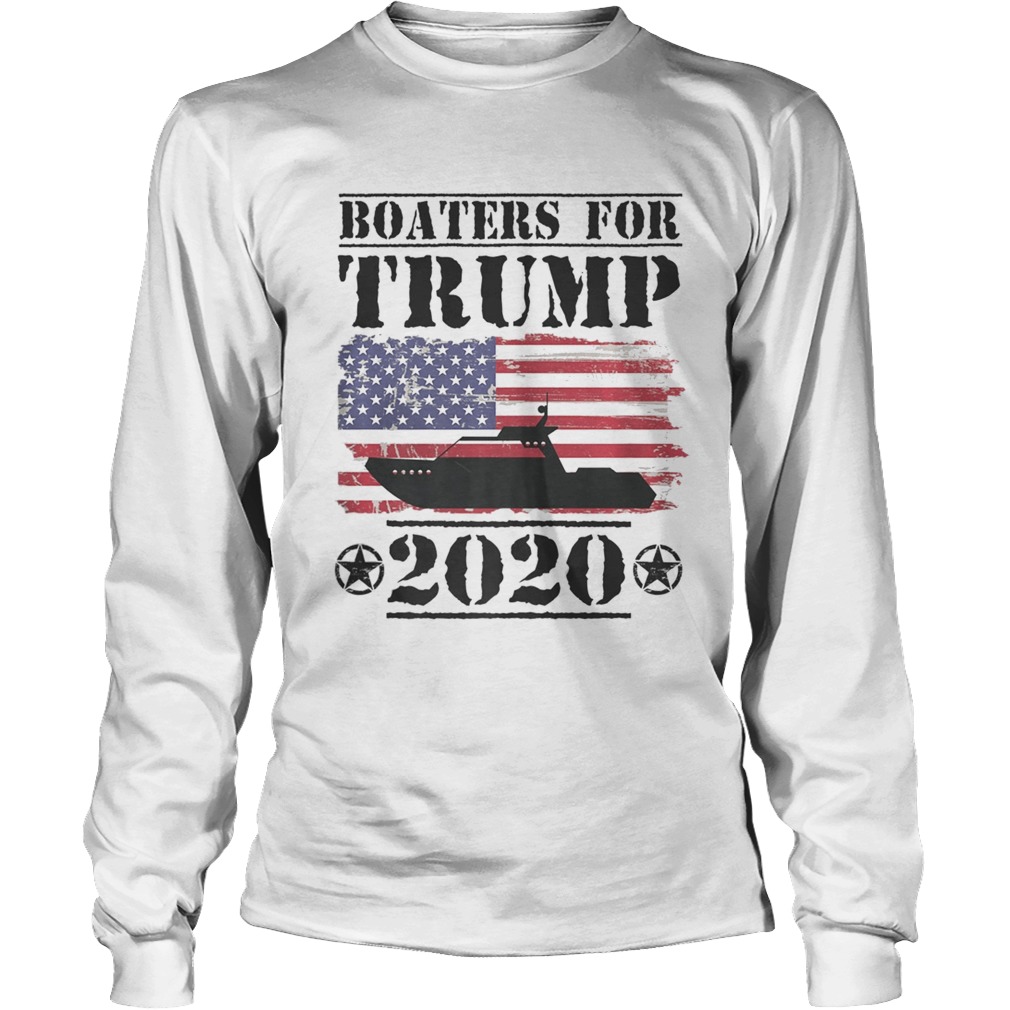 Boaters For Trump 2020 Vintage American Flag Election Slogan Long Sleeve