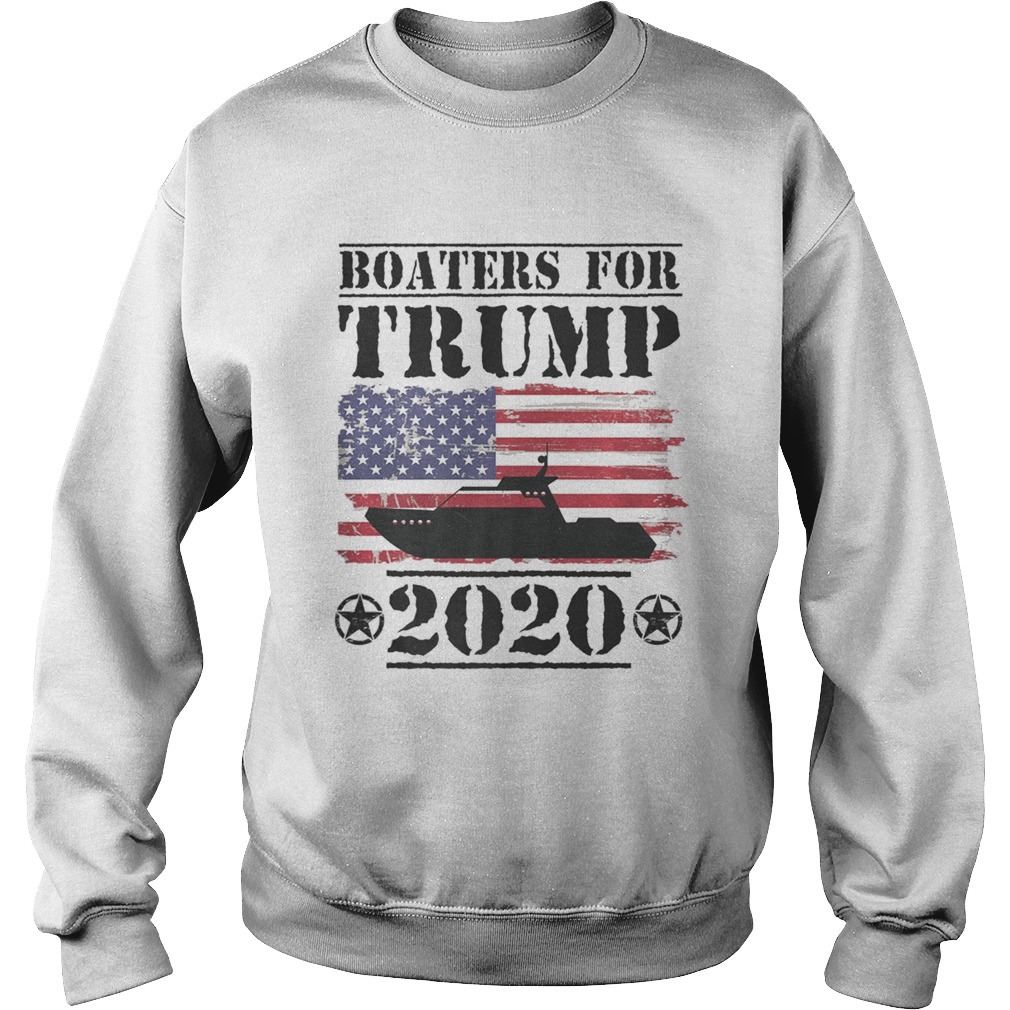 Boaters For Trump 2020 Vintage American Flag Election Slogan Sweatshirt