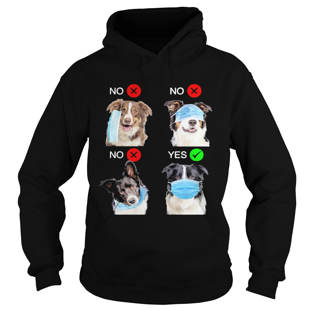 Border Collie Dogs Right Way To Wear Mask Hoodie