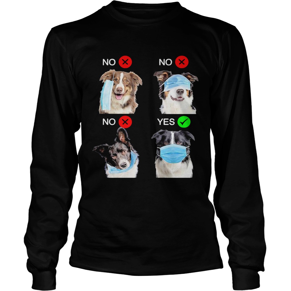 Border Collie Dogs Right Way To Wear Mask Long Sleeve