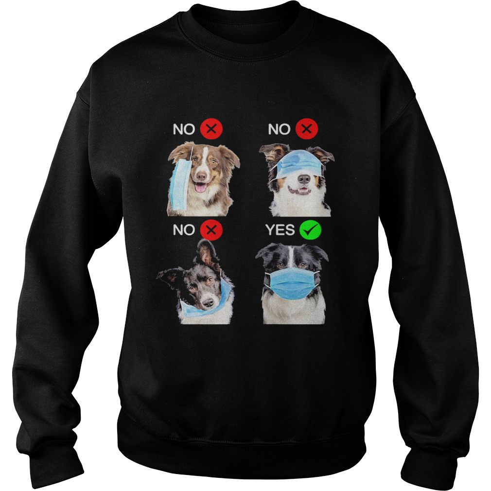 Border Collie Dogs Right Way To Wear Mask Sweatshirt