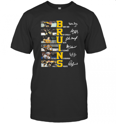 Bruins Bobby Orr Gerry O'Reilly Johnny Bucyk Signatures T-Shirt