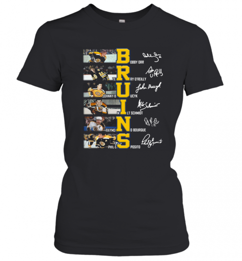 Bruins Bobby Orr Gerry O'Reilly Johnny Bucyk Signatures T-Shirt Classic Women's T-shirt