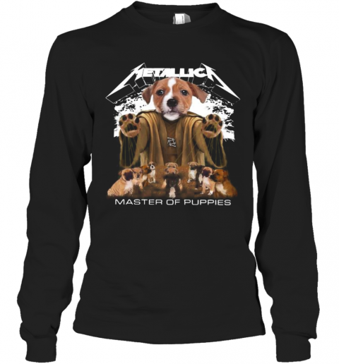 Bull Terrier Metallica Master Of Puppies T-Shirt Long Sleeved T-shirt 