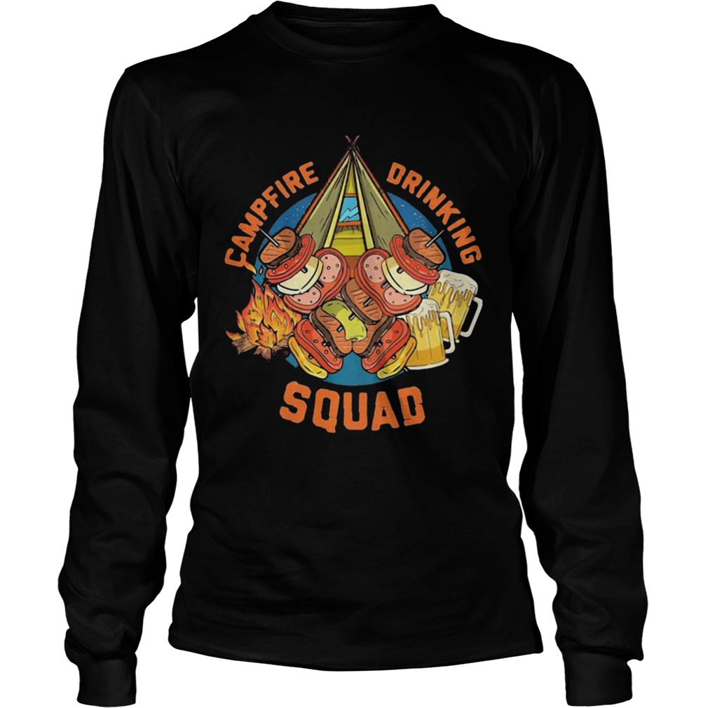 Camping Campfire Drinking Squad Long Sleeve