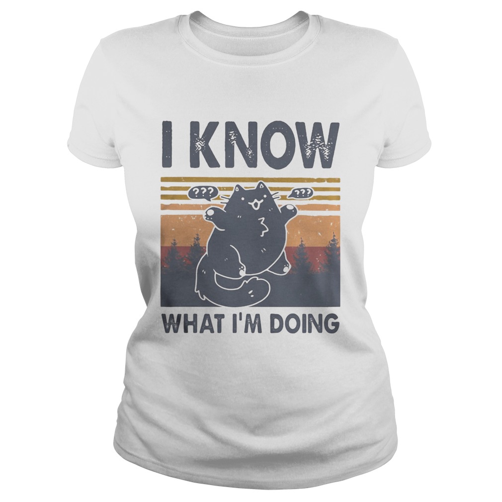 Cat i know what im doing vintage retro Classic Ladies