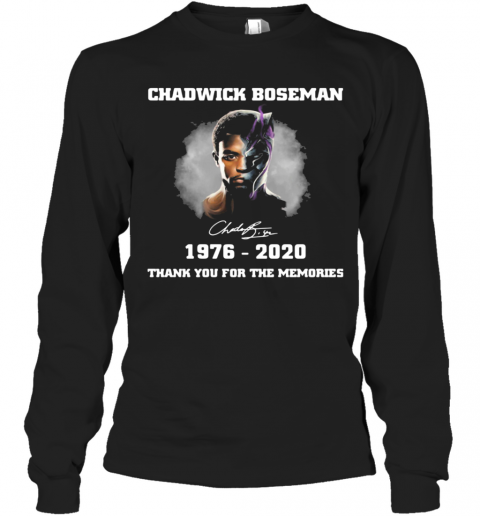 Chadwick Boseman Black Panther Wakanda Forever Thank You For The Memories Signature T-Shirt Long Sleeved T-shirt 