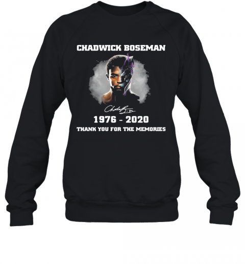 Chadwick Boseman Black Panther Wakanda Forever Thank You For The Memories Signature T-Shirt Unisex Sweatshirt
