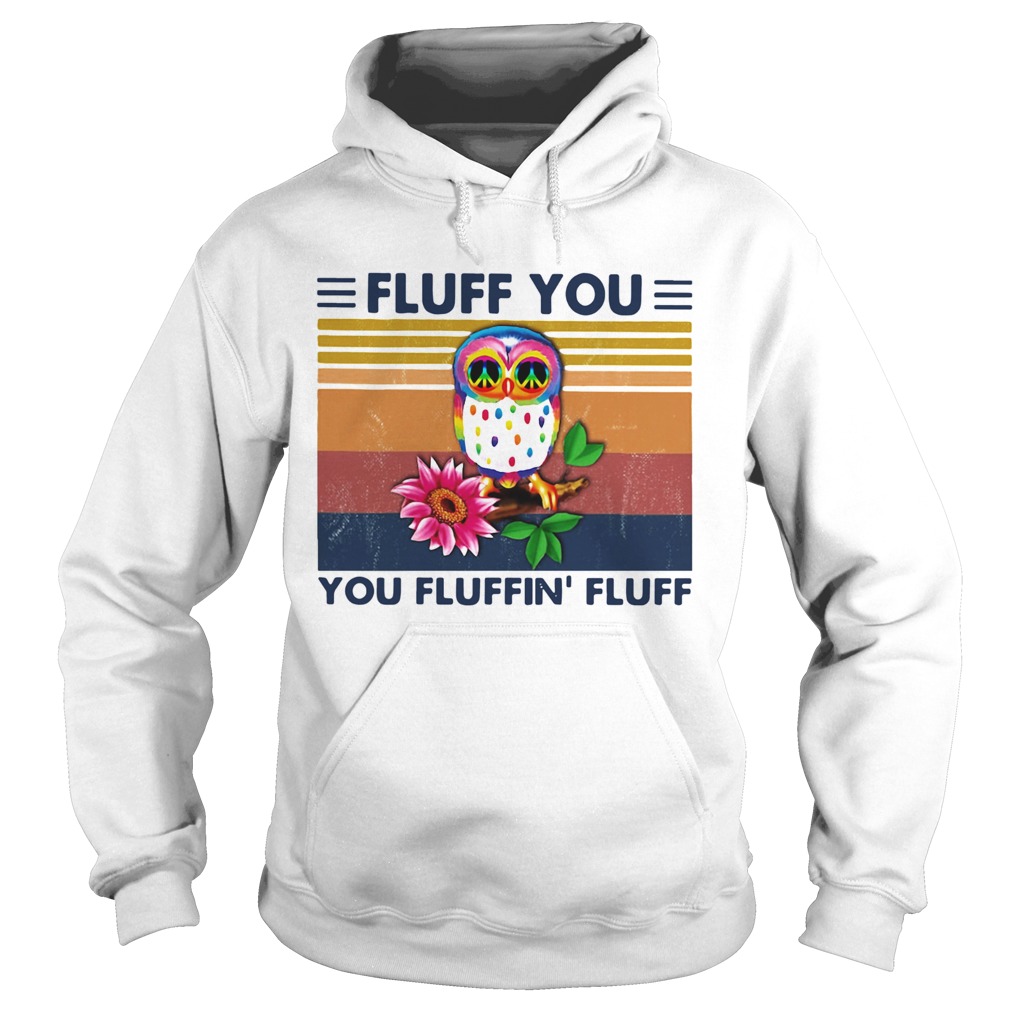Colorful Owl Fluff You You Fluffin Fluff Vintage Retro Hoodie