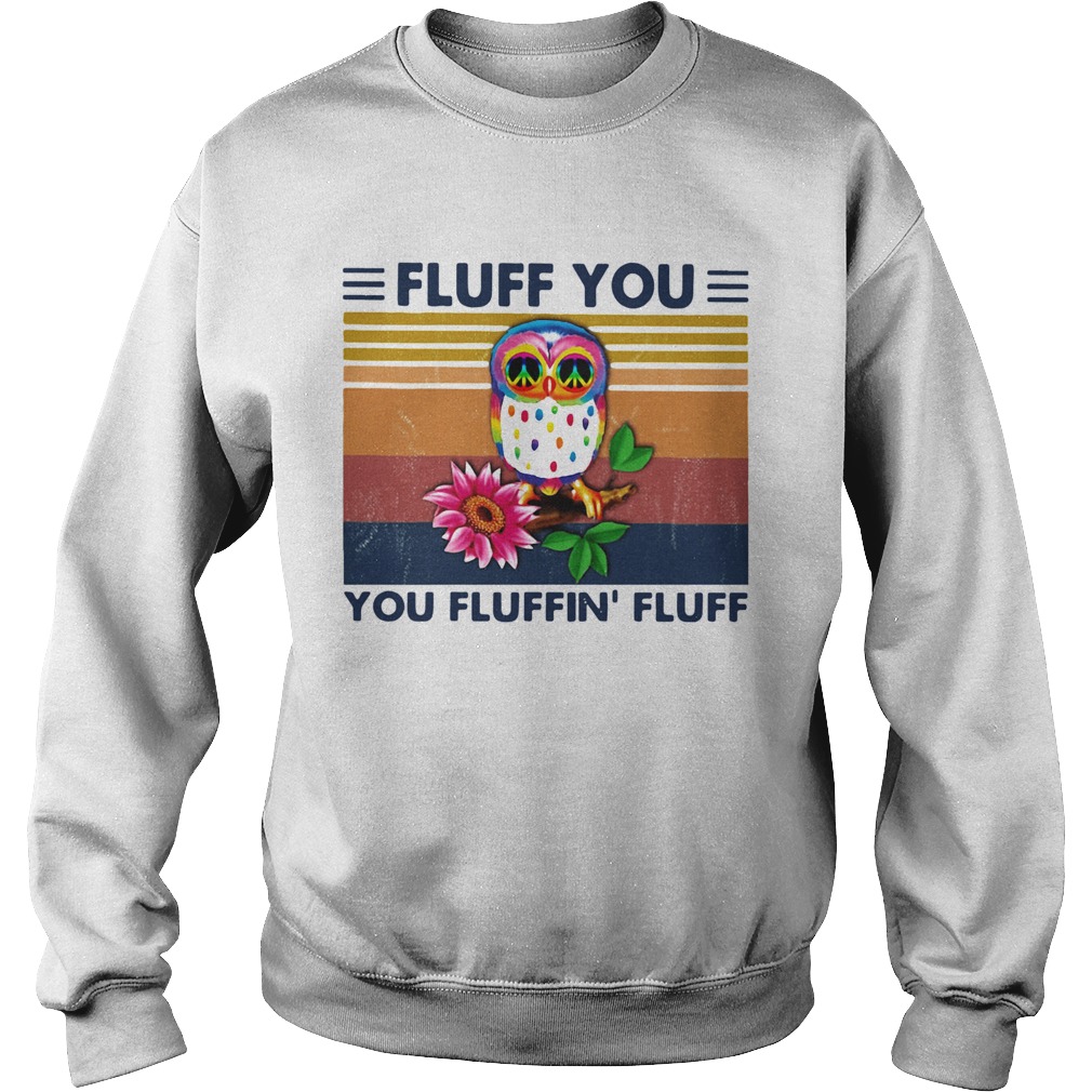 Colorful Owl Fluff You You Fluffin Fluff Vintage Retro Sweatshirt