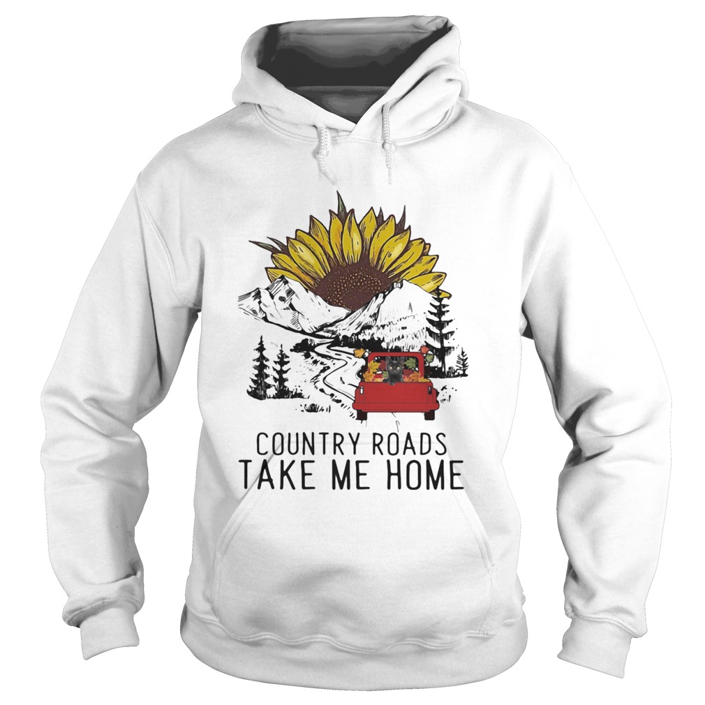 Country Roads Take Me Home Cat Truck Sunflower Hoodie