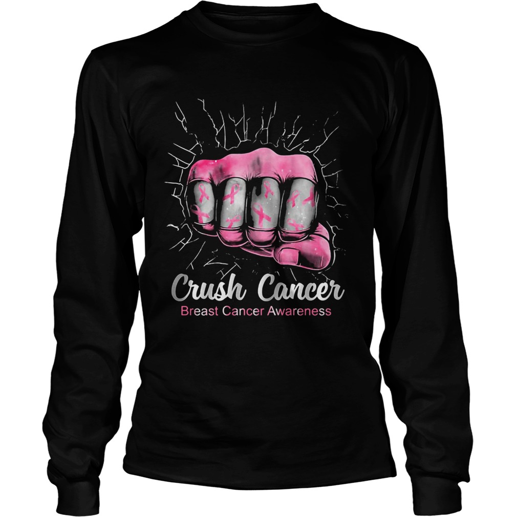 Crush cancer breast cancer awareness Long Sleeve