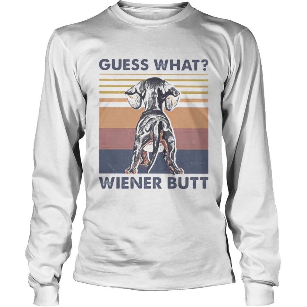 Dachshund guess what weiner butt vintage retro Long Sleeve