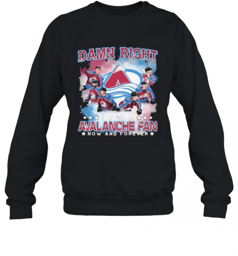 Damn Right I Am A Colorado Avalanche Fan Now And Forever Stars T-Shirt Unisex Sweatshirt