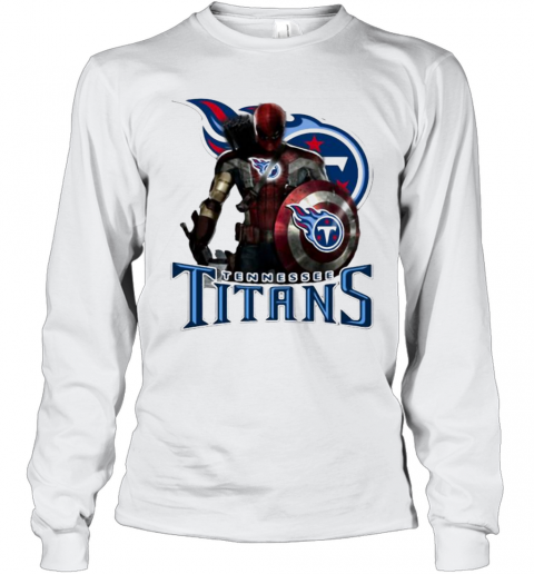 Deadpool Tennessee Titans Logo T-Shirt Long Sleeved T-shirt 