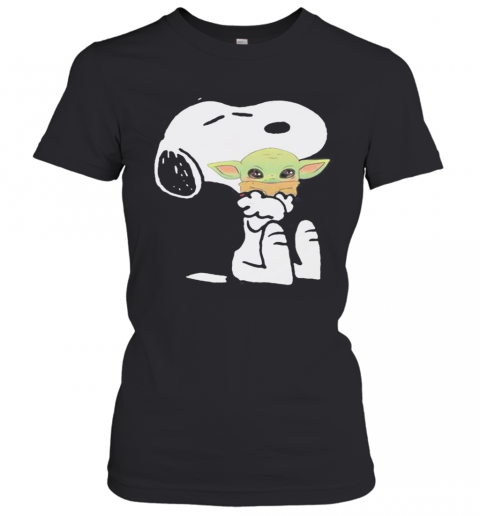Disney Snoopy Hug Baby Yoda T-Shirt Classic Women's T-shirt