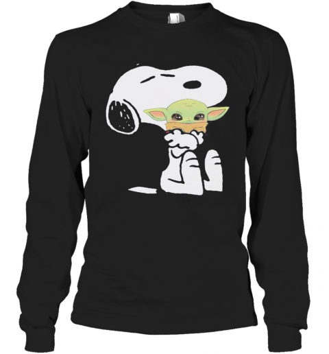 Disney Snoopy Hug Baby Yoda T-Shirt Long Sleeved T-shirt 
