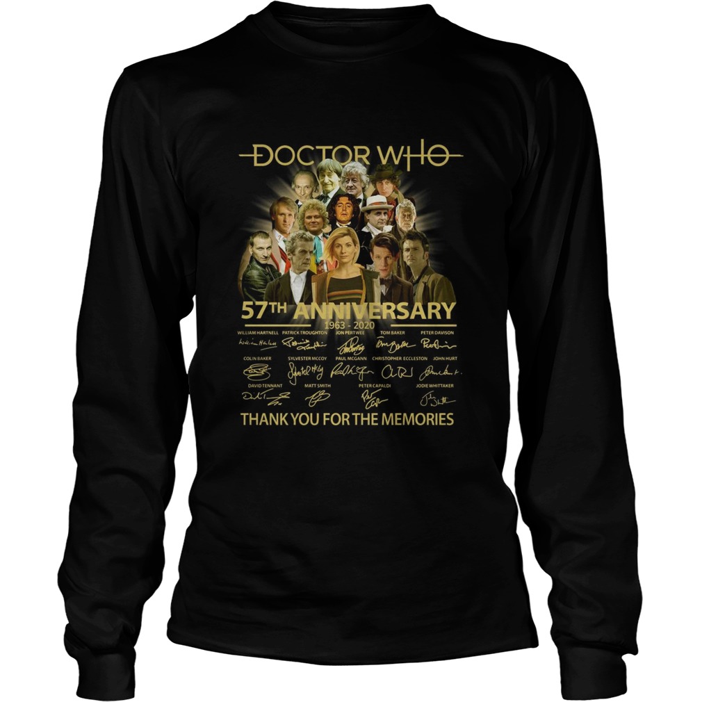 Doctor Who 57th Anniversary 1963 2020 Characters Signatures Long Sleeve