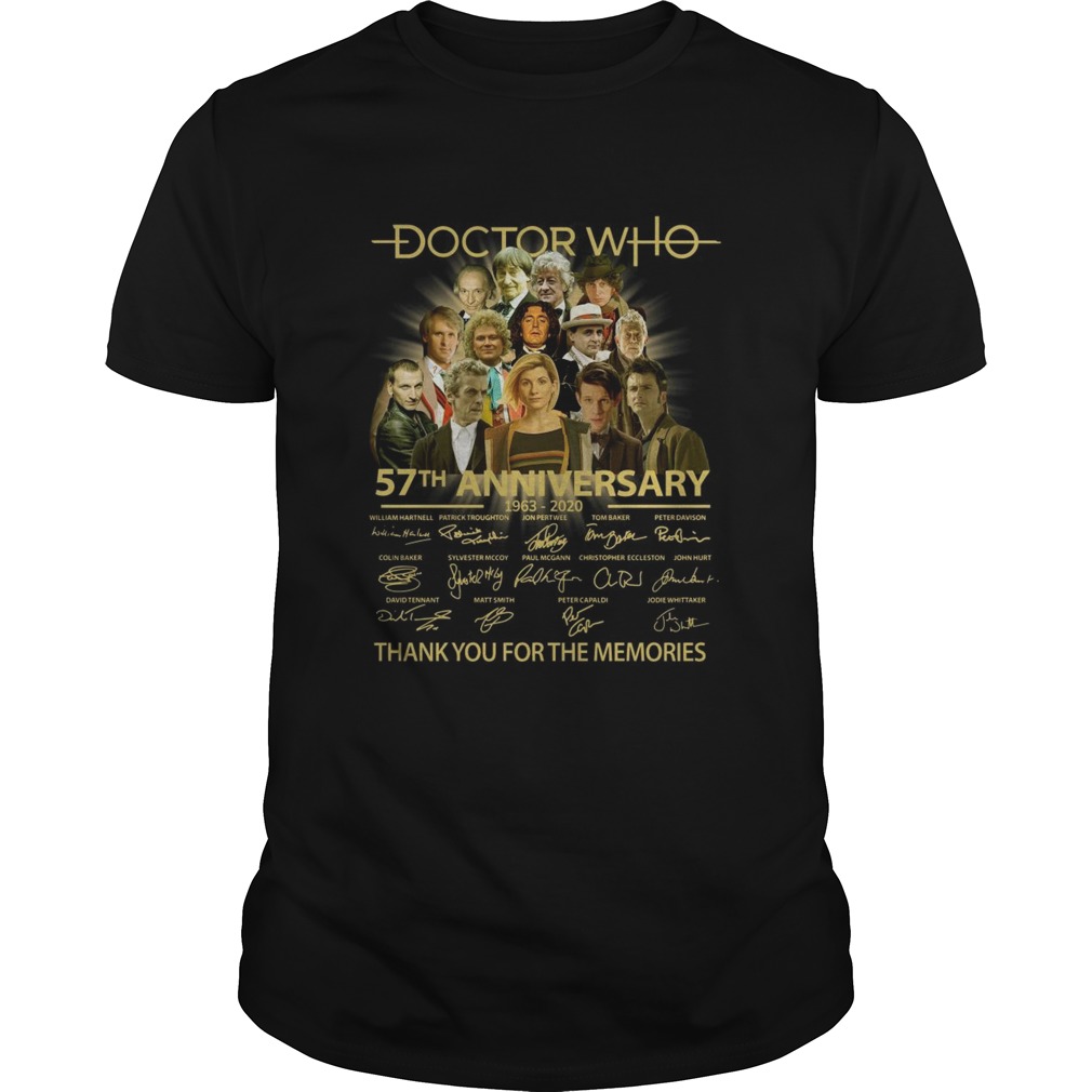 Doctor Who 57th Anniversary 1963 2020 Characters Signatures shirt
