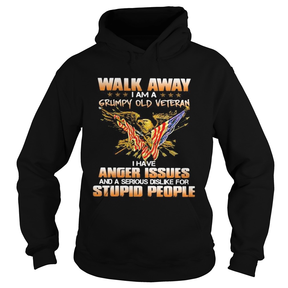 Eagle Walk away i am a grumpy old veteran i have anger issues and a serious dislike for stupid peop Hoodie