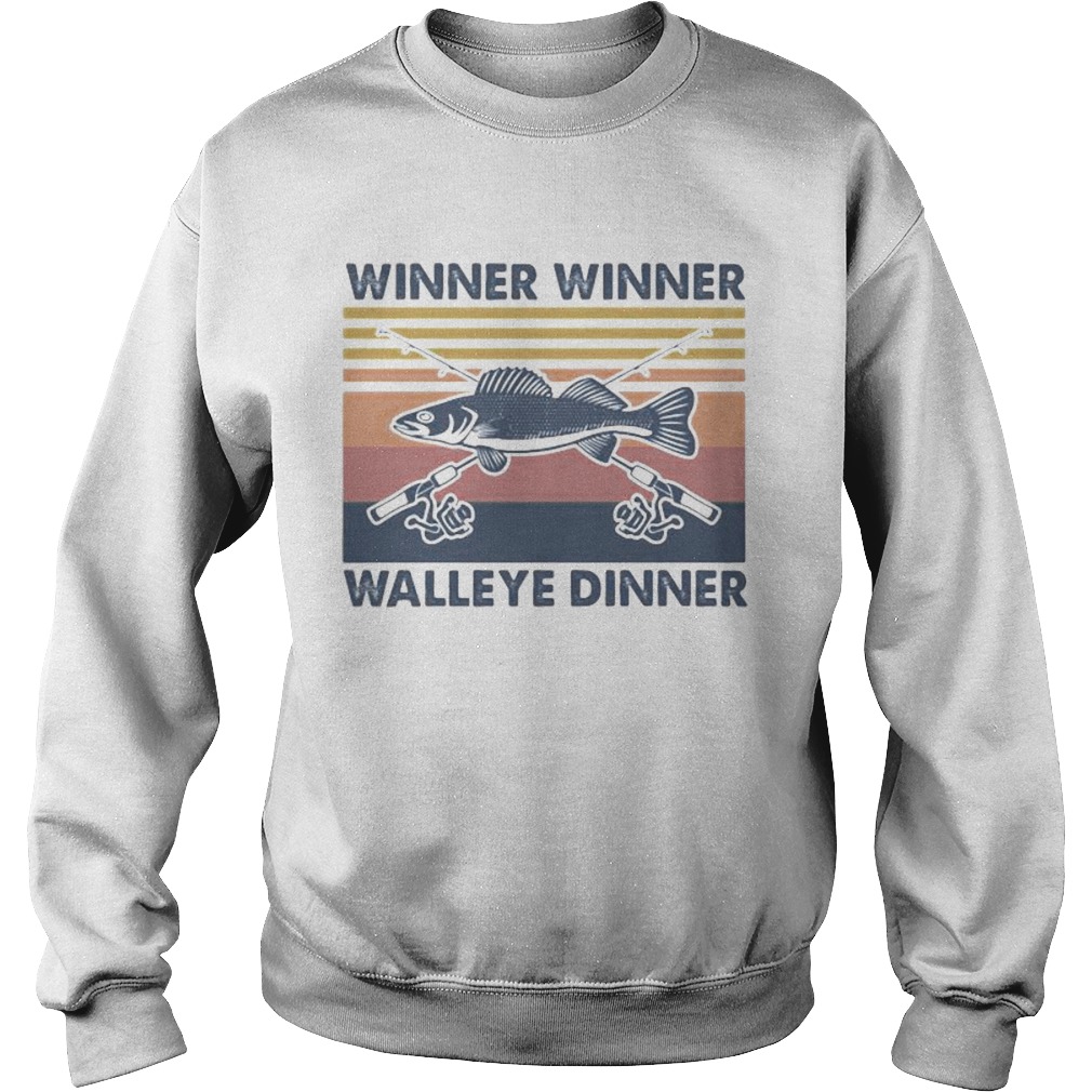 Fishing winner winner walleye dinner vintage retro Sweatshirt