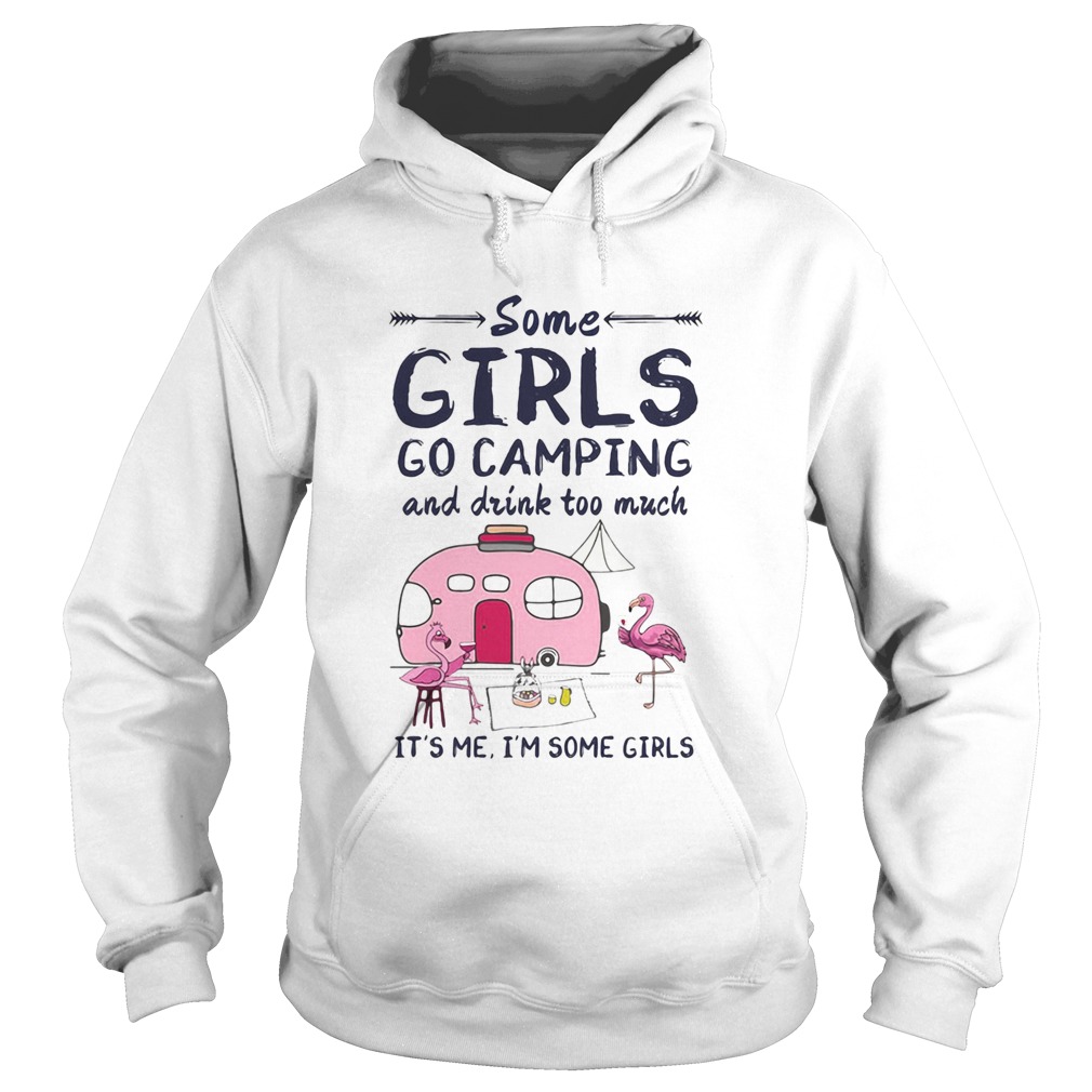 Flamingo some girls go camping and drink too much its me im some girls 2020 Hoodie
